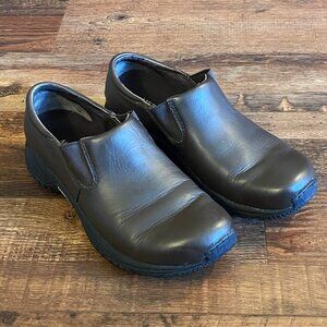 Merrell Encore Moc Pro Womens Brown Leather Slip-Ons Loafers Size 8.5